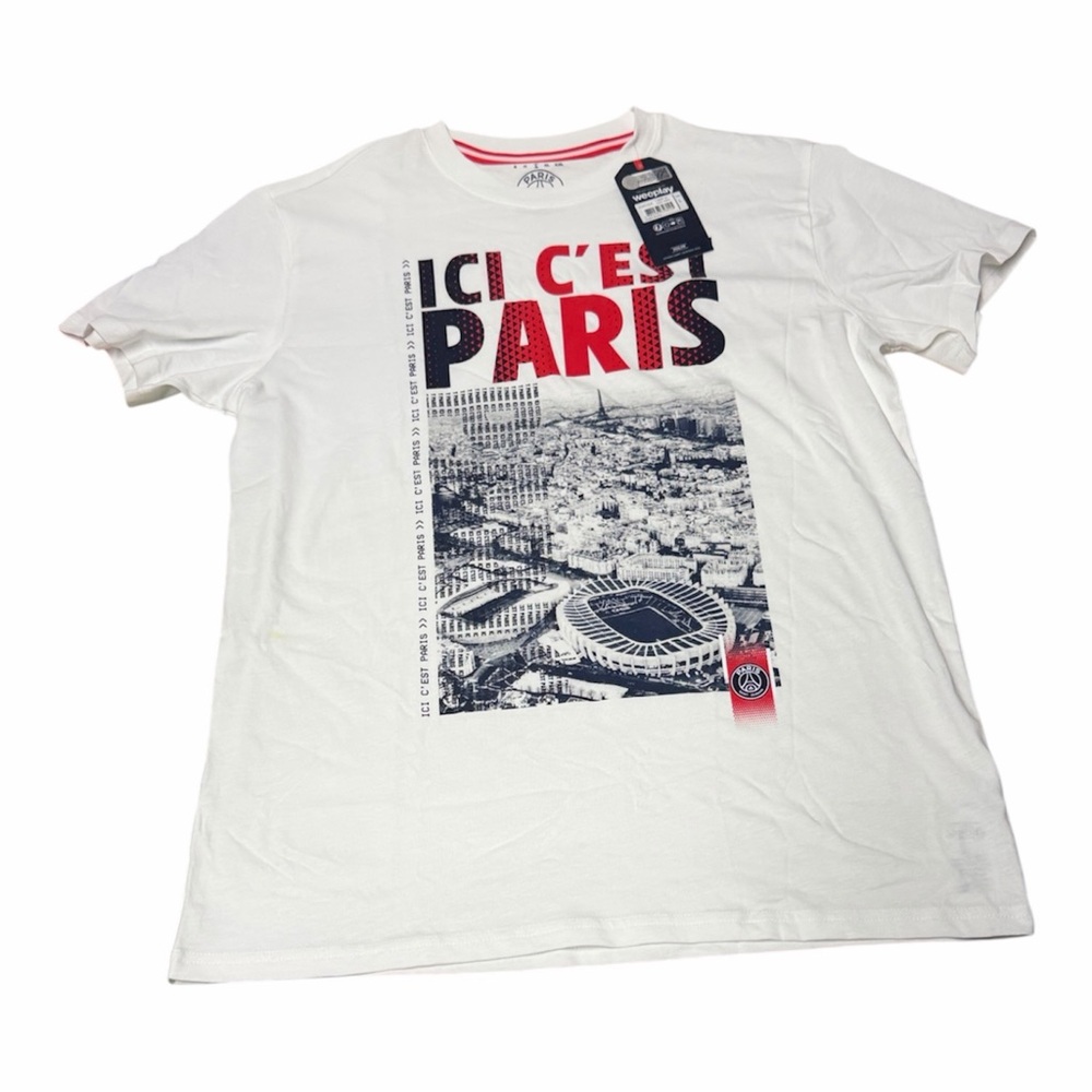 NWT  Paris Saint-Germain fan t-shirt "Ici C'est Paris" text large